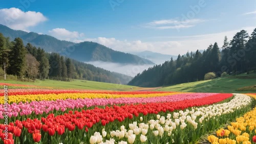 tulip garden and forest hills srinagar kashmir indian landscape video
