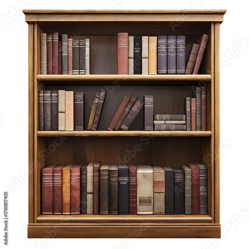 Simple Wooden Shelf for Books Transparent Background