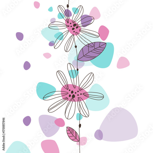 Dreams Wrapped in Wildflower Petals, Hand Drawing