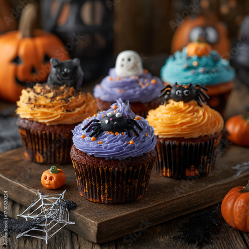 halloween cupcakes with pumpkin