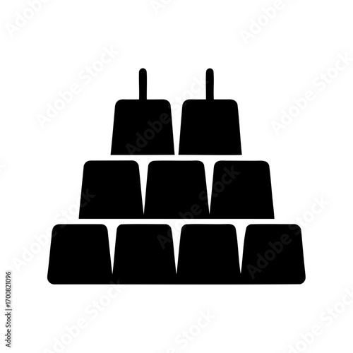 Stacked Ingot Illustration Representing Wealth, Finance, and Economic Prosperity Concept