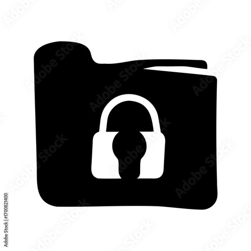 Protected folder with white padlock, symbolizing data security and privacy control