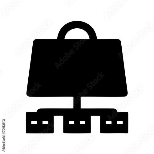 Network distribution node server, connection between main server and branches icon