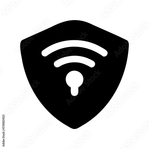 Secure WiFi network connection emblem symbolizing security and protection of wireless communications