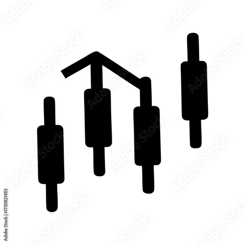 Stylized cryptocurrency or financial stock candlestick chart visual representation icon