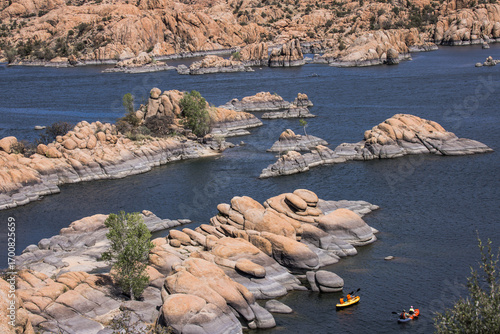 Kayaking Between Granite Boulders in Watson Lake Prescott Arizona on a Beautiful Summer Afternoon With Scenic Views