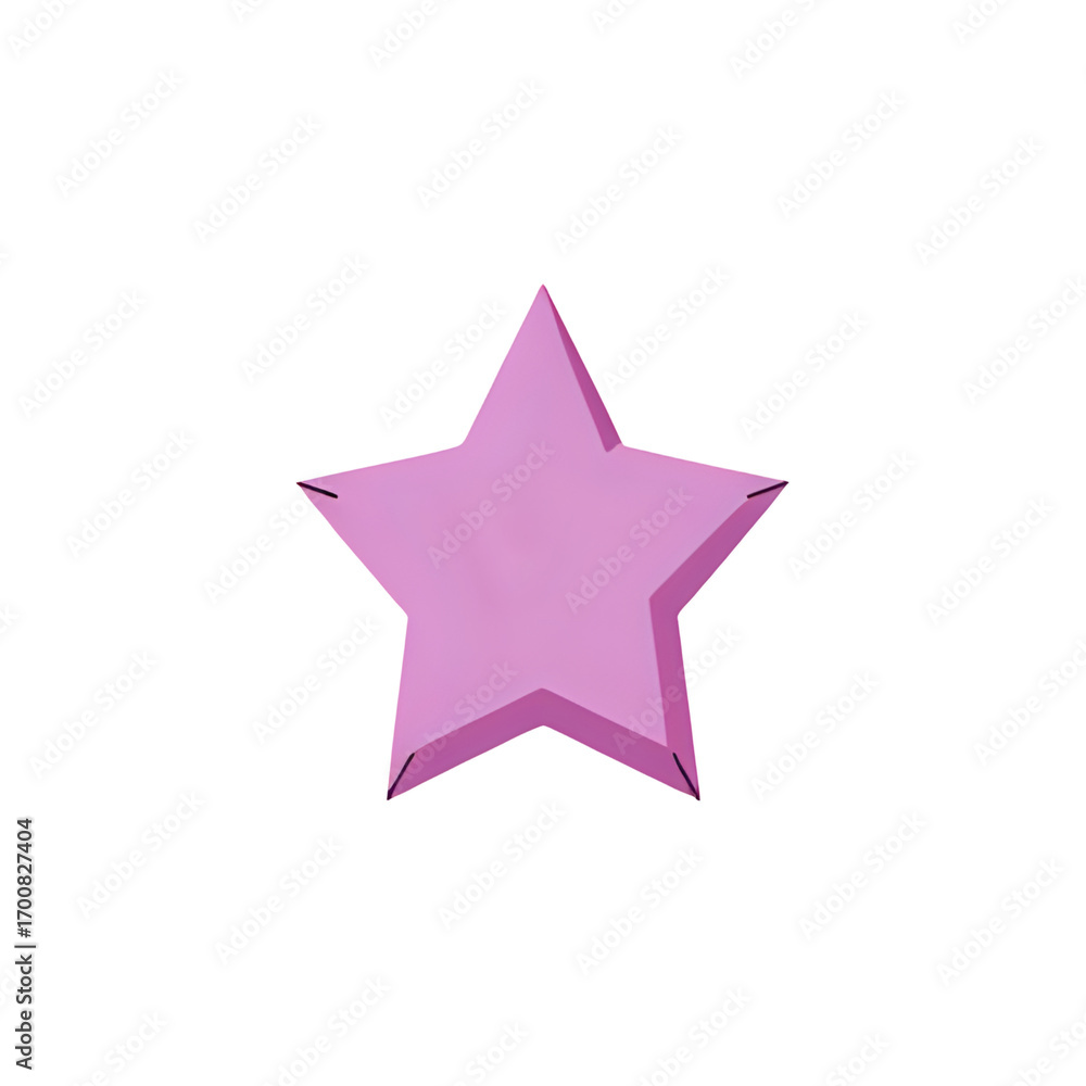 Obraz premium A single glossy light purple five pointed star with subtle shading on a white background