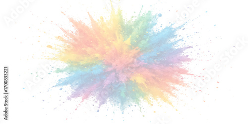 Abstract art with colorful watercolor paint splatters and grunge textures for a vibrant design