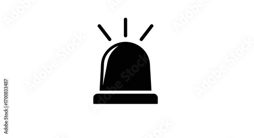 Ambulance siren emergency light black silhouette vector icon