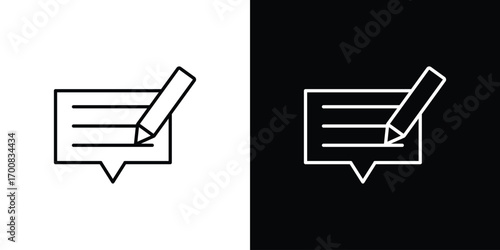 Write comment icon logo template designs.