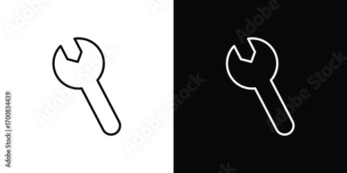Wrench icon logo template designs.