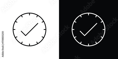 Time check icon logo template designs.