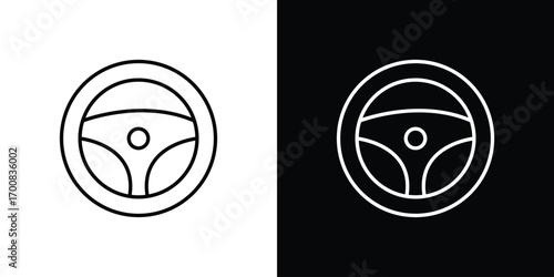 Steering wheel icon logo template designs.