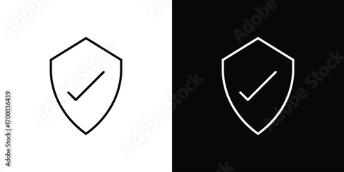 Shield check icon logo template designs.