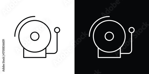 School bell icon logo template designs.