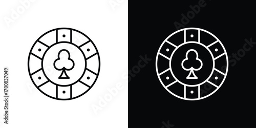 Poker chip icon logo template designs.