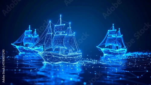 Digital Sailing: Futuristic Vessels Navigating the Cyber Sea of the Unknown