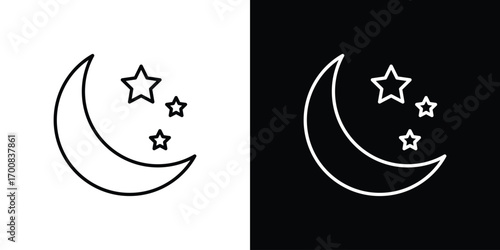Moon stars icon logo template designs.
