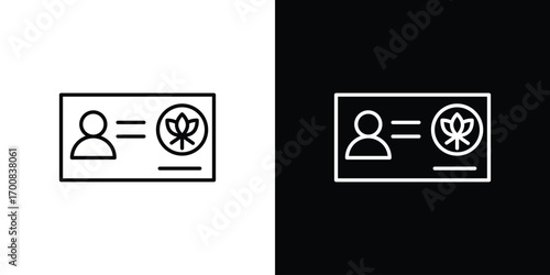 Medical marijuana card icon logo template designs.