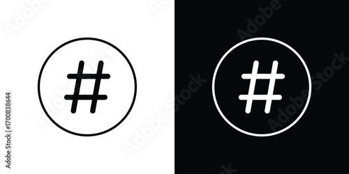 Hashtag icon logo template designs.