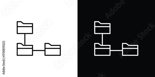 Folder tree icon logo template designs.