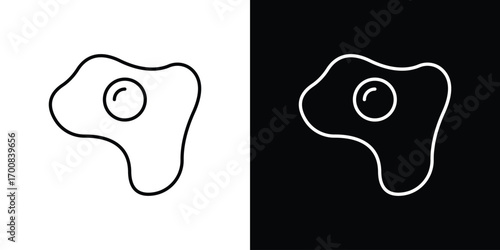 Egg fried icon logo template designs.