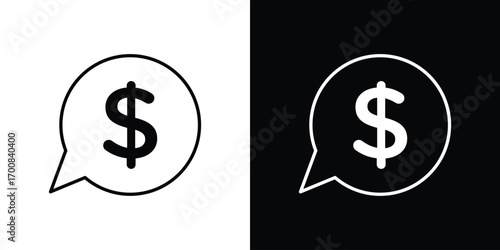 Comment dollar icon logo template designs.