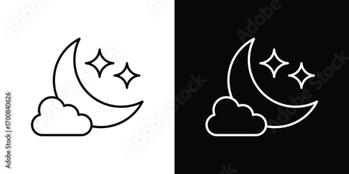Cloud moon icon logo template designs.