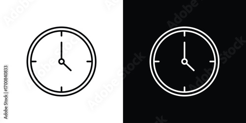 Clock icon logo template designs.