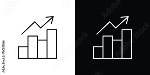 Chart histogram icon logo template designs.