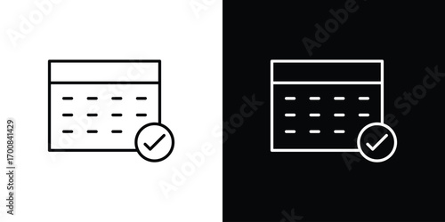 Calendar check icon logo template designs.