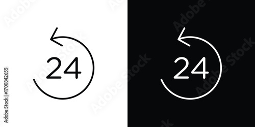24 Hrs icon logo template designs.