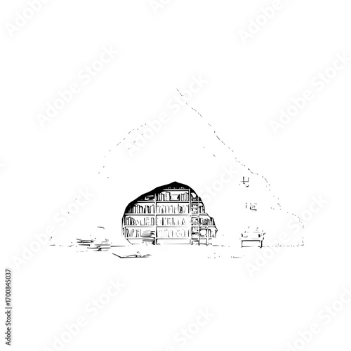 Cave library with books and ladder is a unique and interesting concept design idea for a home library