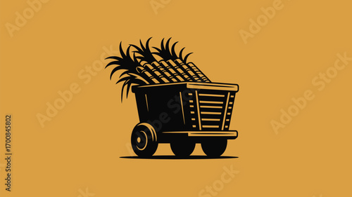 Harvested sugarcane in a cart ready for market, symbolizing agriculture and the sweet taste of labor