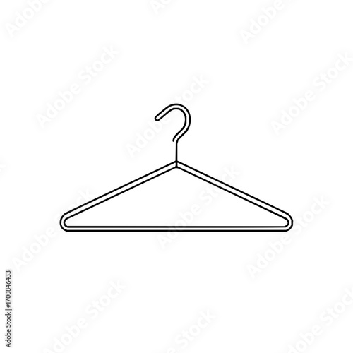 Simple outline of a clothes hanger for hanging garments in a closet or for retail displays or storage
