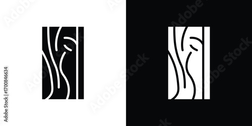 Wood board icon line style. Graphic design element vectors