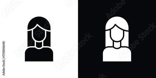 Woman icon line style. Graphic design element vectors