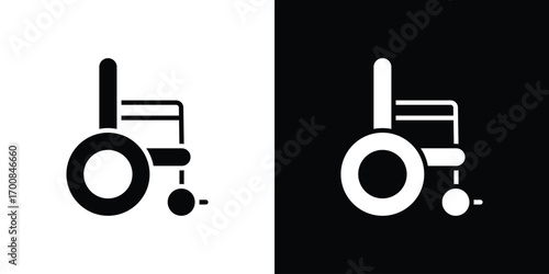 Wheelchair icon line style. Graphic design element vectors