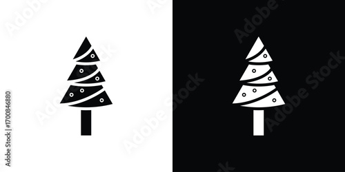 Tree christmas icon line style. Graphic design element vectors