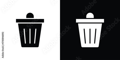 Trash icon line style. Graphic design element vectors