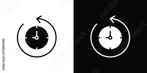 Time forward icon line style. Graphic design element vectors
