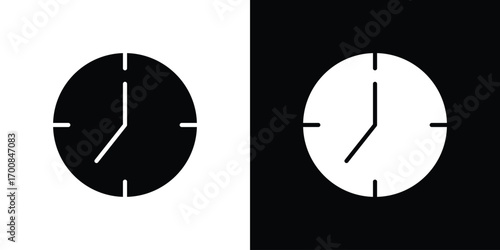 Time clock icon line style. Graphic design element vectors