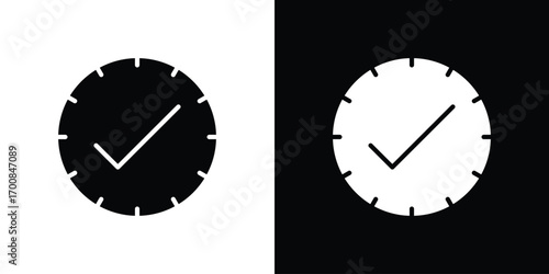 Time check icon line style. Graphic design element vectors