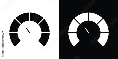 Tachometer icon line style. Graphic design element vectors