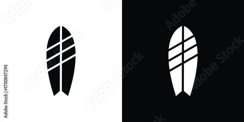 Surfing icon line style. Graphic design element vectors