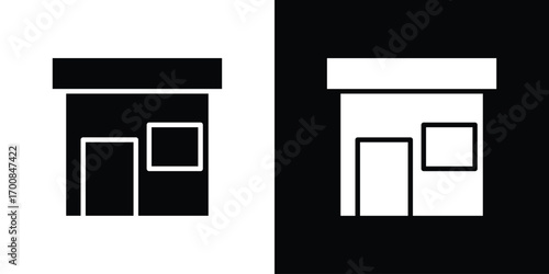 Store icon line style. Graphic design element vectors