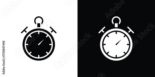 Stopwatch icon line style. Graphic design element vectors
