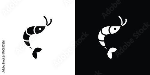 Shrimp icon line style. Graphic design element vectors
