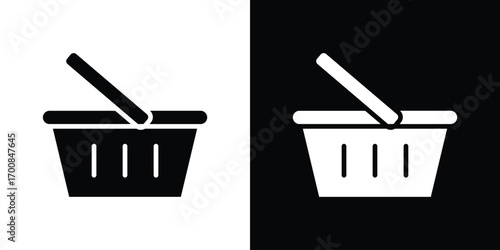 Shopping basket icon line style. Graphic design element vectors
