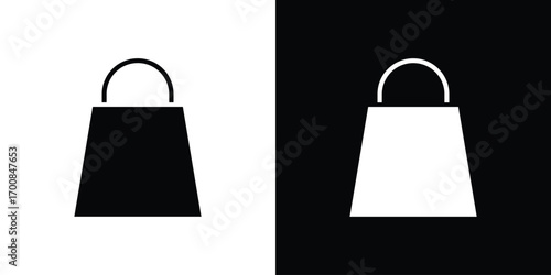 Shopping bag icon line style. Graphic design element vectors